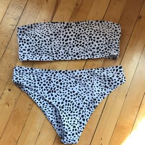 Black and white Dalmatian bikini